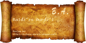 Balázs Aurél névjegykártya