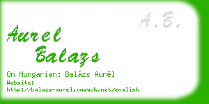 aurel balazs business card